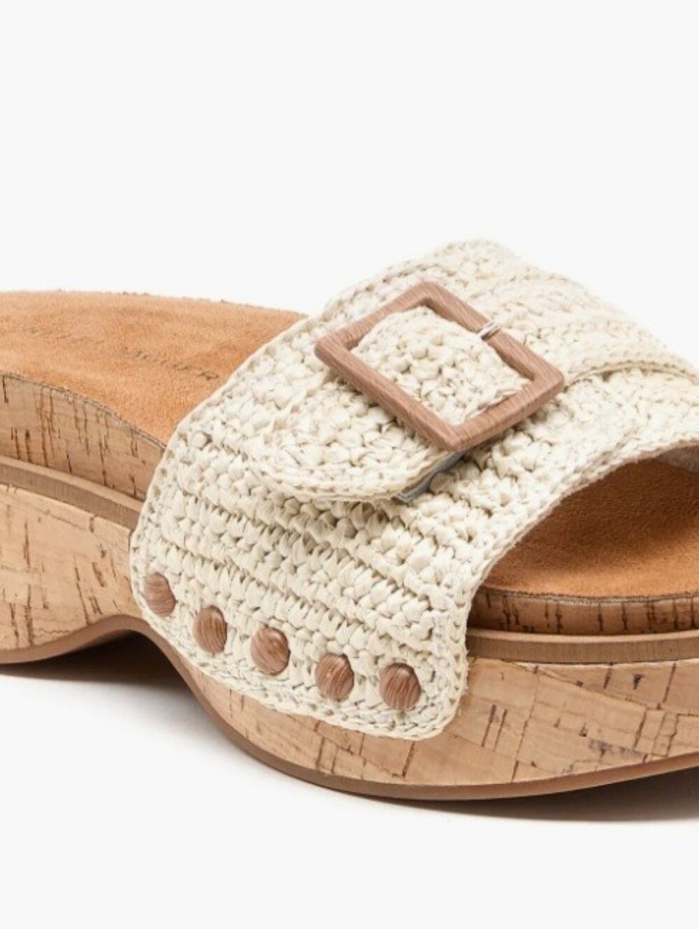 KELSI DAGGER Paulie Raffia Buckle/Platform Slide Sandals, NWOT/No Box, 8, CUTE!!